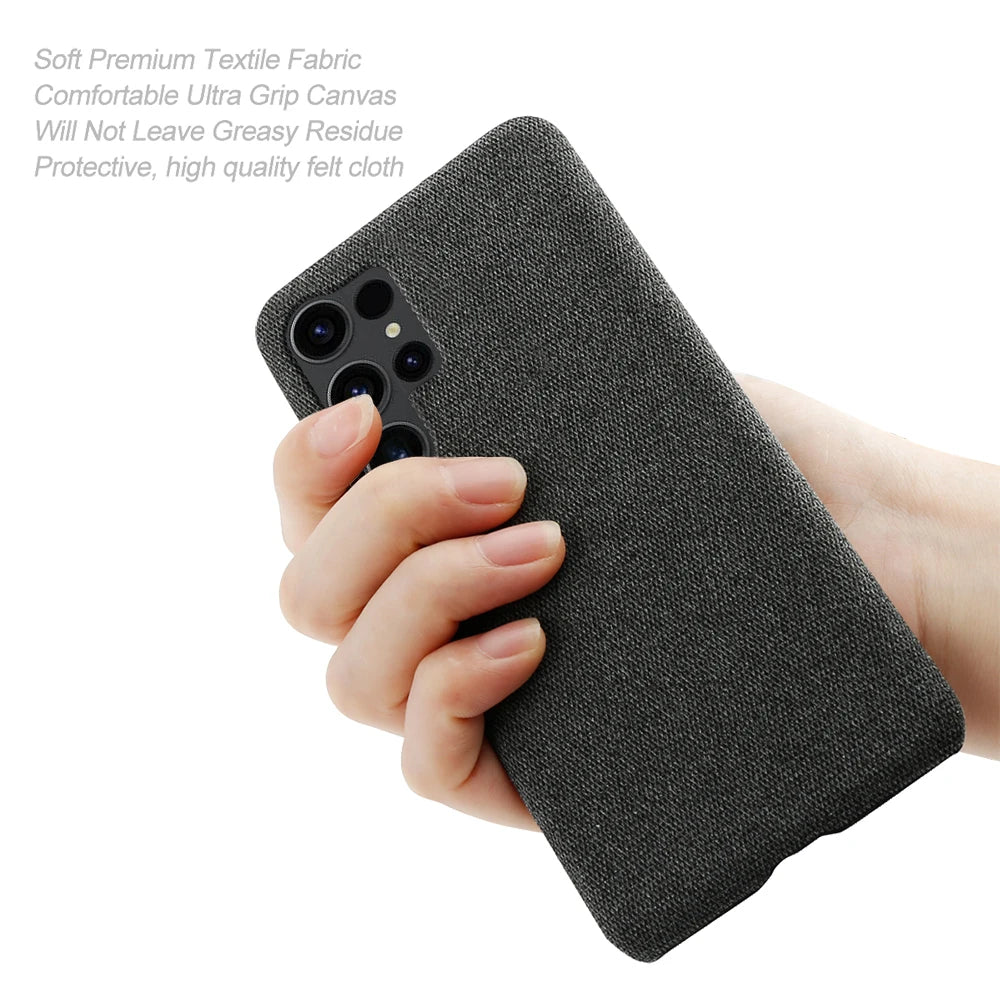 For Samsung Galaxy S24 Ultra S23+ S22Plus S21 S20 FE S10 S9 Case Luxury Fabric Cover For Galaxy Note 20 10 9 8 Cloth Capa Case
