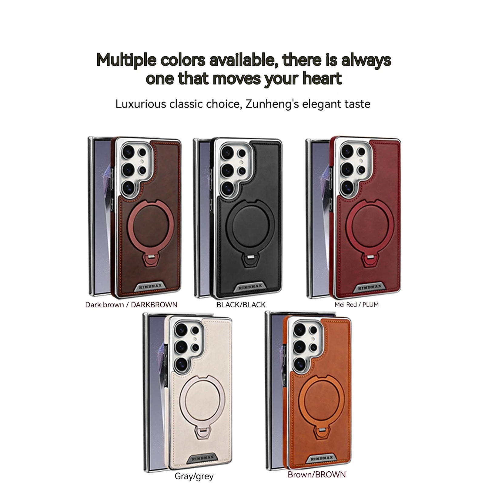 360 Rotating Bracket Leather Phone Case for Samsung Galaxy S25 Ultra S24 S23 S22 S25EDGE Magnetic Charging Kickstand Back Cover