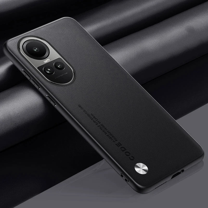 Luxury PU Leather Case For OPPO Reno 10 Pro 10Pro Back Cover Matte Silicone Protection Phone Case For OPPO Reno 10 5G Reno10 Pro