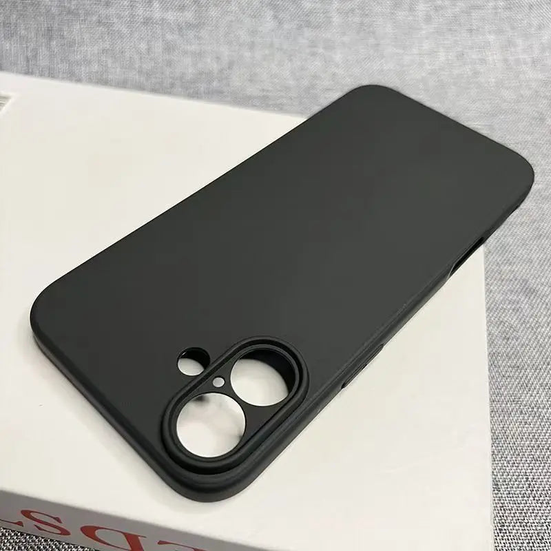 Matte Black Silicone Case For iPhone 16 17 15 14 13 12 11 Pro Max 16 Plus 12 mini X XS Max XR 16E 17E Air Soft Cover