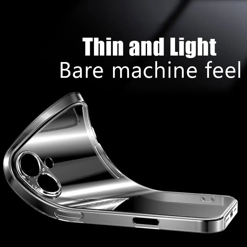 Clear Silicone Phone Case For iPhone 17 16 Pro Max 17 Air 16E Soft Back Cover For iPhone 15 14 11 12 13 Pro Max Mini Plus Case