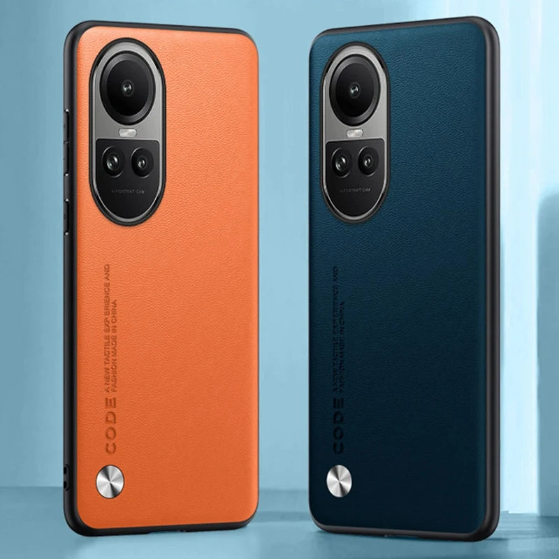 Luxury PU Leather Case For OPPO Reno 10 Pro 10Pro Back Cover Matte Silicone Protection Phone Case For OPPO Reno 10 5G Reno10 Pro