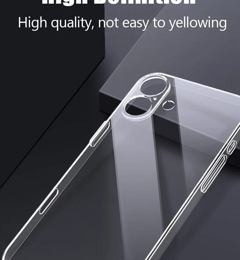 Clear Silicone Phone Case For iPhone 17 16 Pro Max 17 Air 16E Soft Back Cover For iPhone 15 14 11 12 13 Pro Max Mini Plus Case