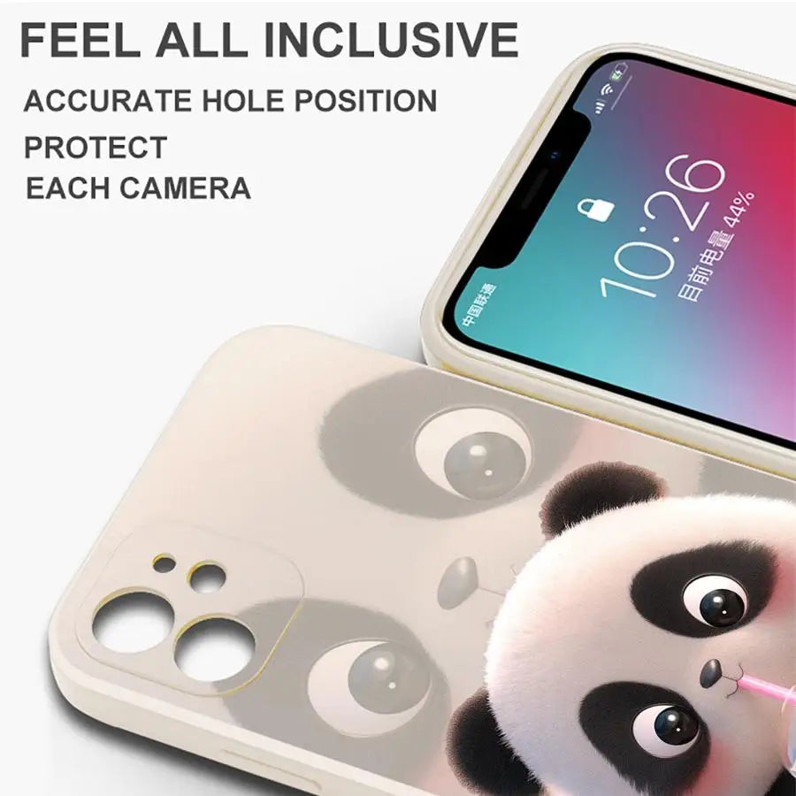 Cute Panda Phone Case for Samsung Galaxy S21 Plus S23 Ultra 5G S20 FE S24 Ultra S22 S22 Plus S22 Note 20 10 S10 Soft Cover