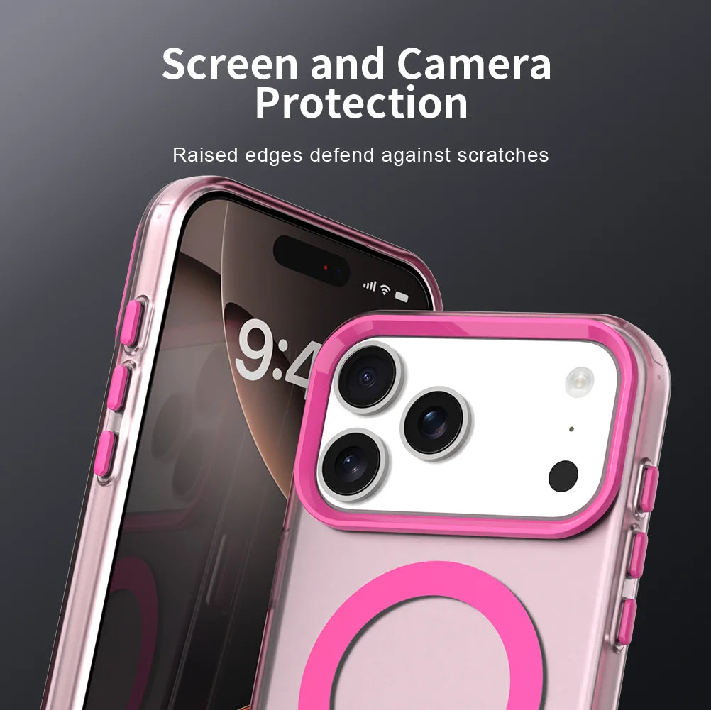 Matte Clear For Magsafe Wireless Charge Case for iPhone 17 Air 16 15 14 Plus 13 12 Pro Max Military Shockproof Candy Color Cover