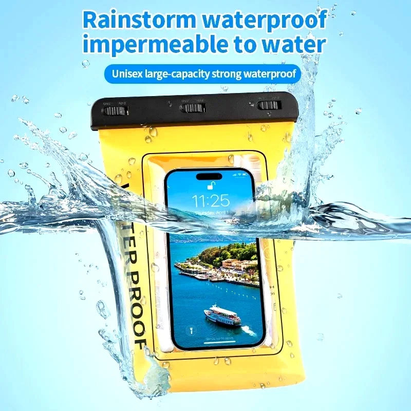 HAISSKY 1.8L Mobile Phone Waterproof Pouch For iPhone 17 16 Pro Max 15 Plus 16E Swimming Rafting Boating Beach Crossbody Bags
