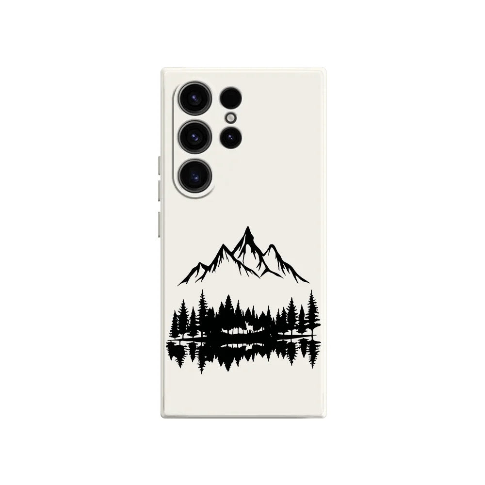Mountain Lake Scenery Shockproof Soft TPU Back Case For Samsung S22 S23 S24 S25 S26 Ultra A16 A35 A55 Anti Drop Cover