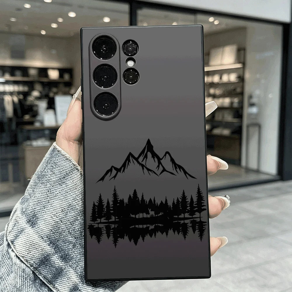 Mountain Lake Scenery Shockproof Soft TPU Back Case For Samsung S22 S23 S24 S25 S26 Ultra A16 A35 A55 Anti Drop Cover