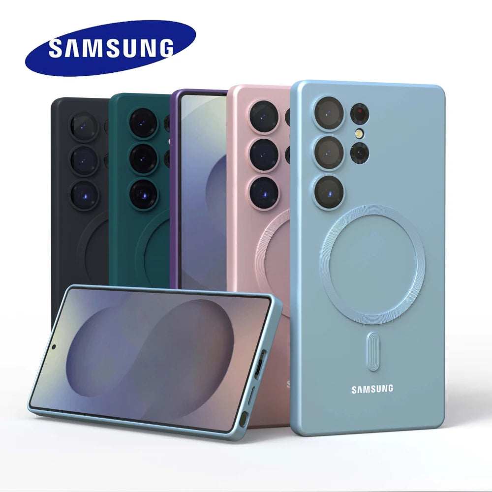For Samsung Galaxy magnetic case S25 S24 S23 S22 S21 S20 FE Plus S25 Ultra S25 FE Magnetic Liquid Silicone case Plusl Full Cover