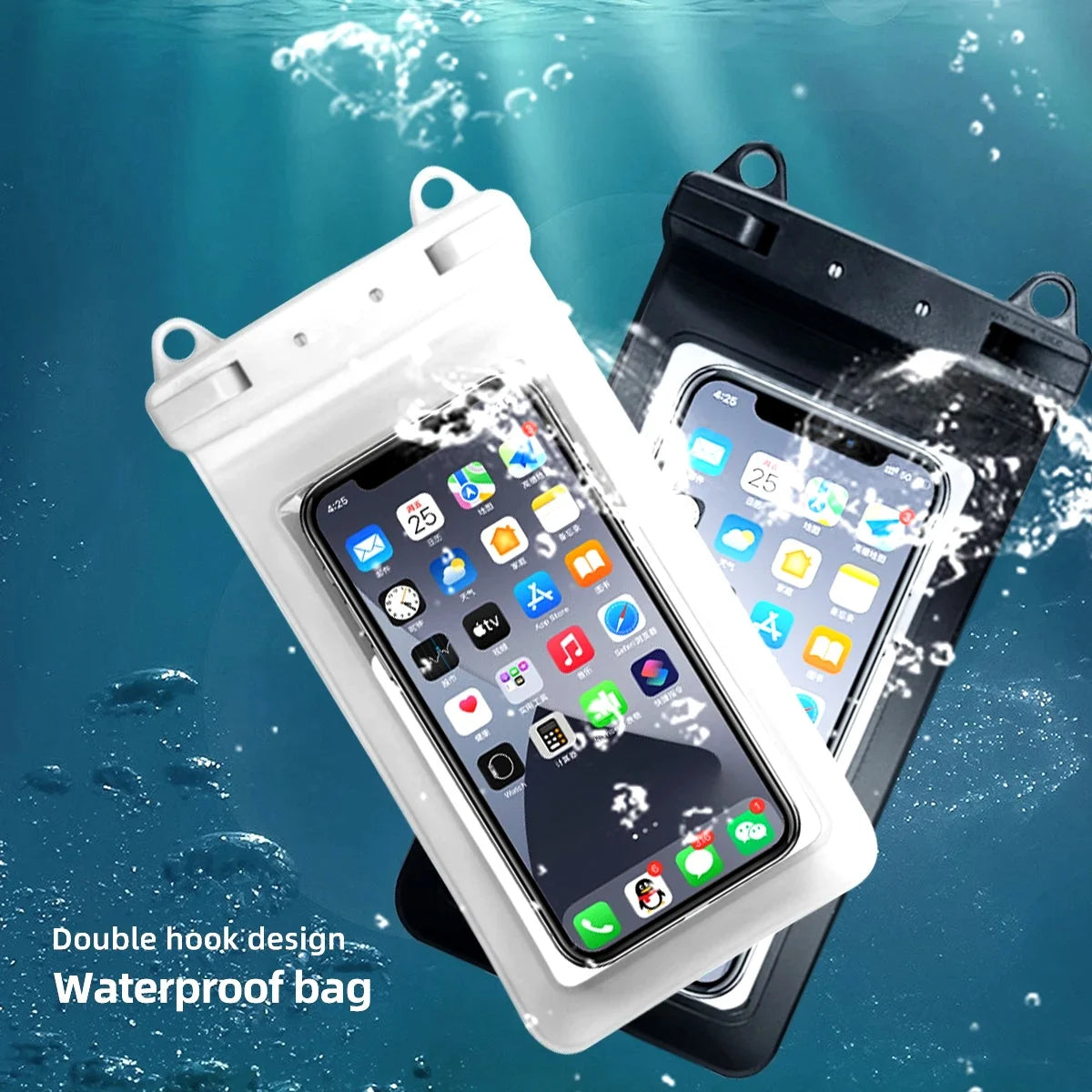 FONKEN Full View Waterproof Case for Phone Underwater Snow Rainforest Transparent Dry Bag Swimming Pouch Big Mobile Phone Covers
