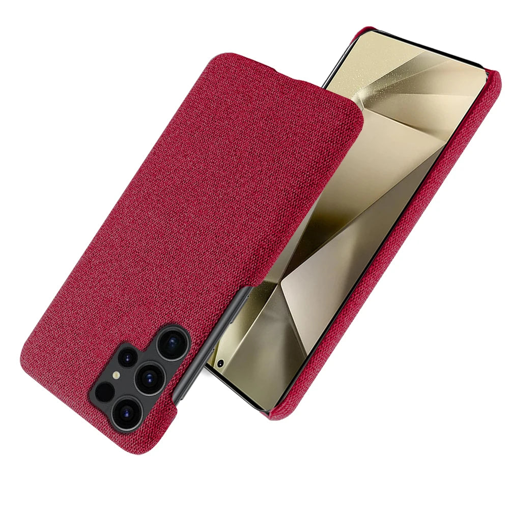 For Samsung Galaxy S24 Ultra S23+ S22Plus S21 S20 FE S10 S9 Case Luxury Fabric Cover For Galaxy Note 20 10 9 8 Cloth Capa Case