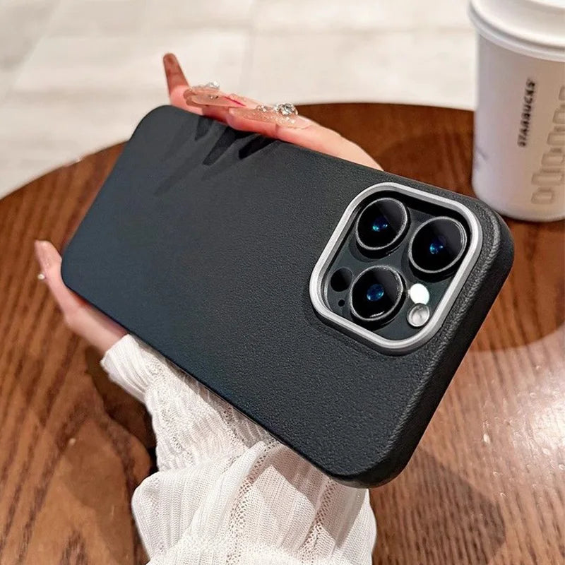 Luxury Matte Leather Phone Case For Xiaomi Mi 13T 11 Lite 5G NE Poco F6 F5 F3 X3 X5 X6 M6 Pro 4G Shockproof Silicone Soft Cover