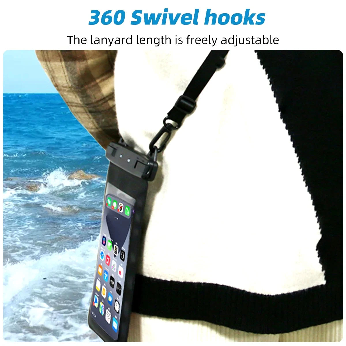 FONKEN Full View Waterproof Case for Phone Underwater Snow Rainforest Transparent Dry Bag Swimming Pouch Big Mobile Phone Covers