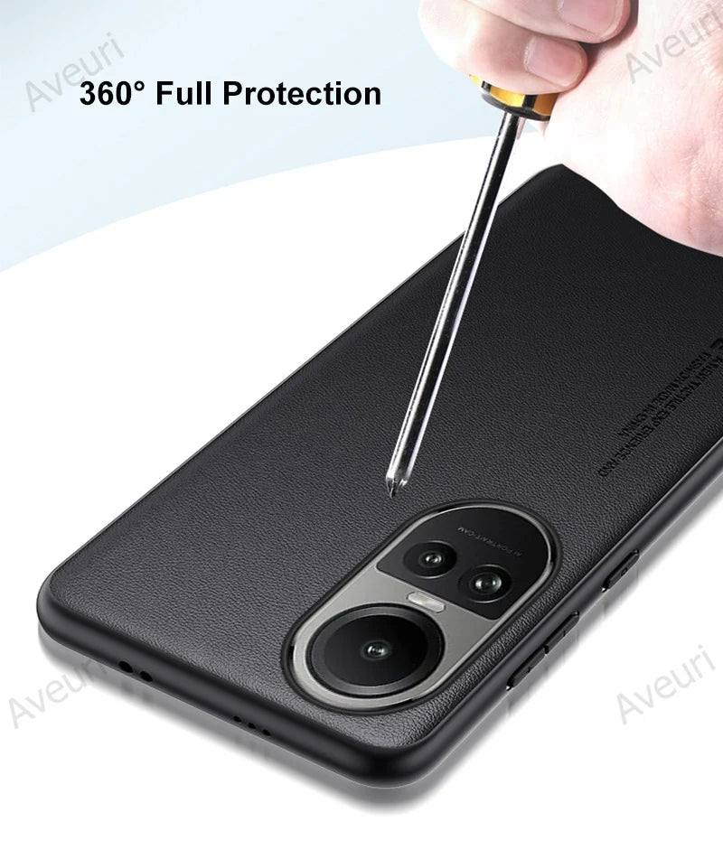 Luxury PU Leather Case For OPPO Reno 10 Pro 10Pro Back Cover Matte Silicone Protection Phone Case For OPPO Reno 10 5G Reno10 Pro