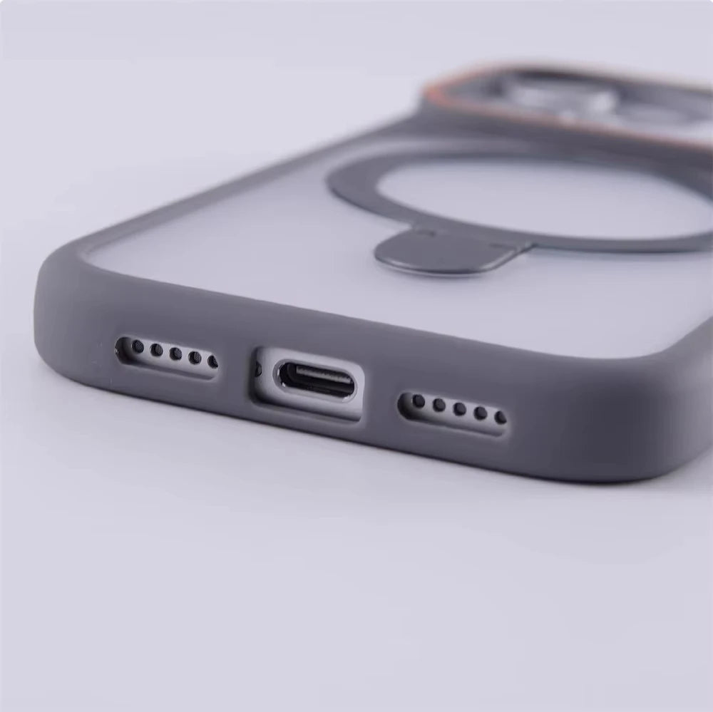 Luxury Matte Translucent Ring Bracket for Magsafe Case for IPhone 17 16 13 12 Pro Max 15 14 Plus Magnetic Wireless Charge Cover