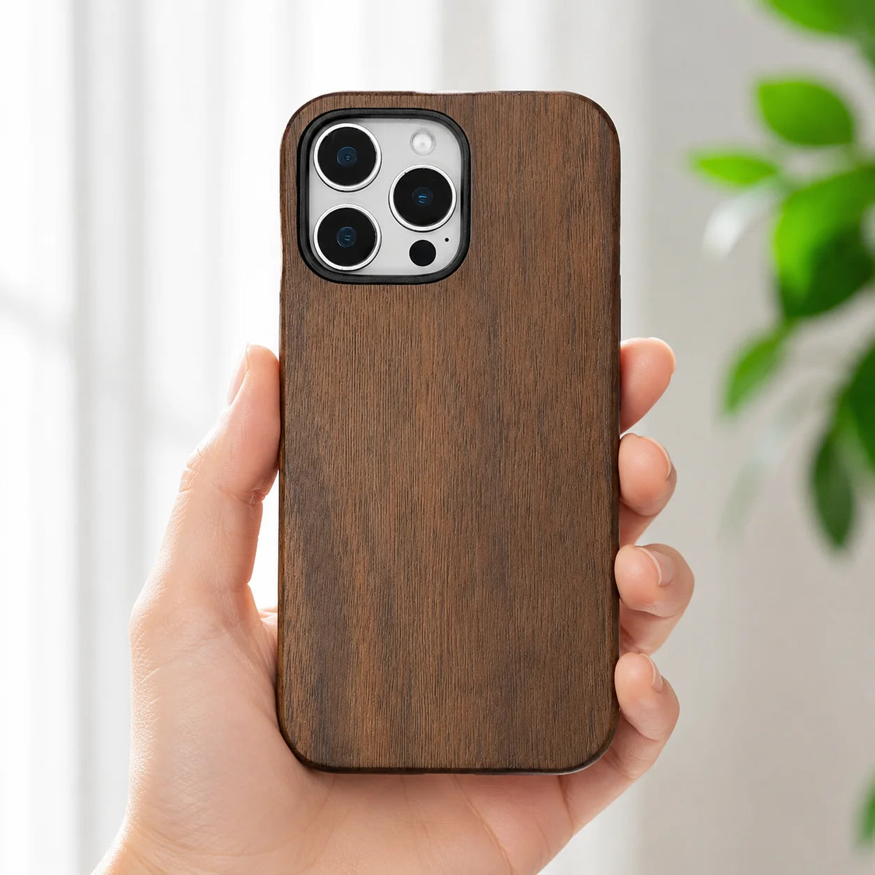 Luxury Shockproof Nature Walnut Wood Phone Case for iPhone 16, 16 Pro, 16 Pro Max Waterproof Cases Cover
