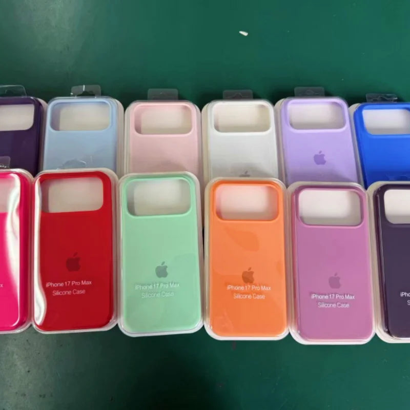 Official Original Liquid Silicone Phone Case For iPhone 17 ProMax 17 13 15 14 12 Pro Case for iPhone 17 16 11 12 Pro Max Cover