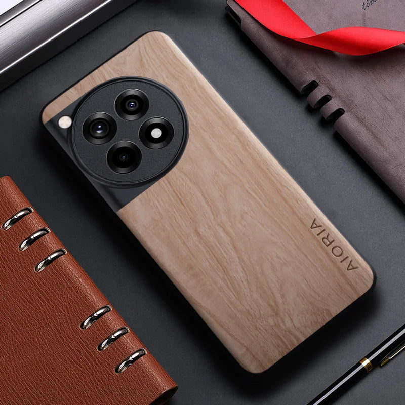 Case for OnePlus 12R 12 5G funda bamboo wood pattern back cover for oneplus 12 12r phone case capa