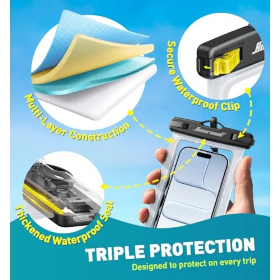 Waterproof Phone Pouch, Waterproof Phone Case with Crossbody Lanyard Compatible for iPhone 17 16 15 14 13 Pro Max Up to 8.9", C