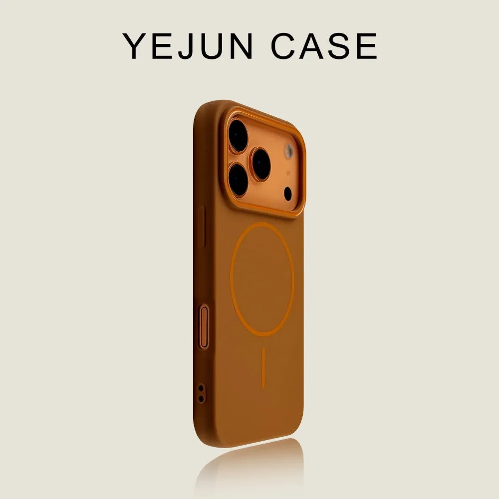 Ultrathin Simple for Magsafe Phone Case for iPhone 17 16 15 14 Plus 13 12 11 Pro Max 17 Matte Lens Wireless Charging Soft Cover
