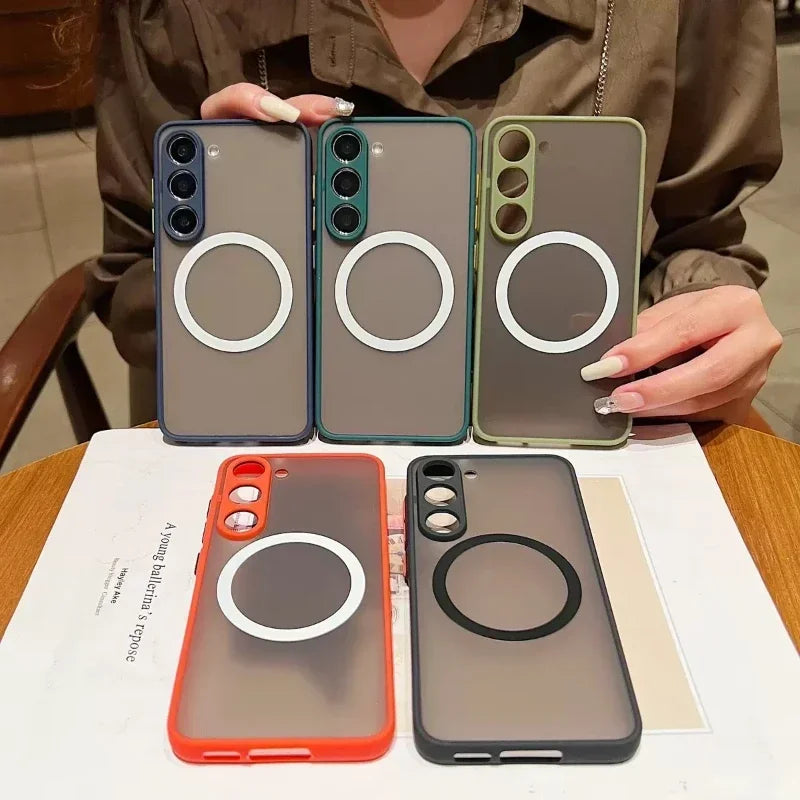 Clear Matte Magnetic For Magsafe Case For Samsung Galaxy S27 S26 S25 S24 S23 S22 S21 Plus Ultra FE Edge Shockproof Phone Covers