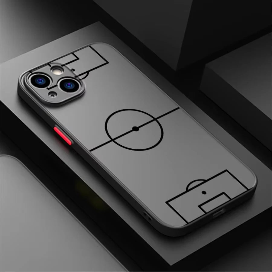 Funny Football Pattern Phone Case For iPhone 13 Mini XS Max 12 13 11 Pro Max 15 16 17 14 Plus X XS Max XR Shockproof Hard Cover