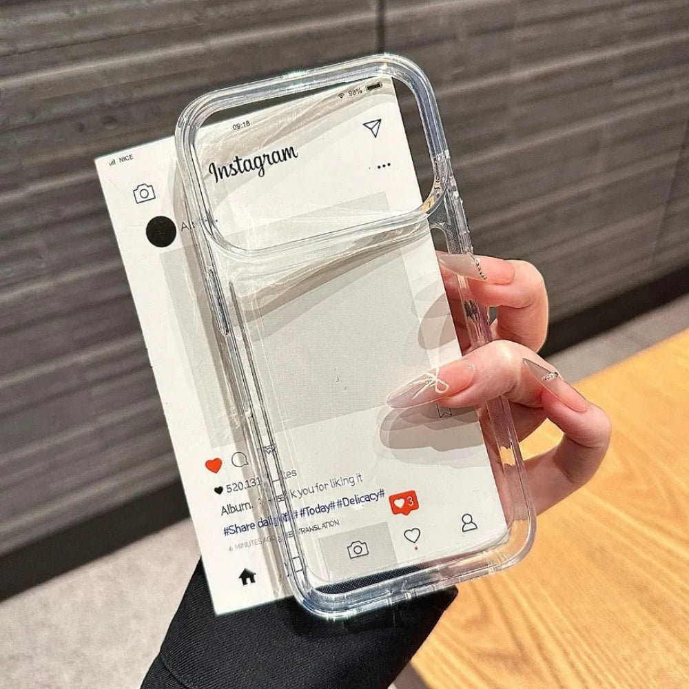 Original Clear Silicone Phone Case For iPhone 17 Air 15 14 13 12 11 16 Pro Max Plus Transparent Shockproof Protector Back Cover