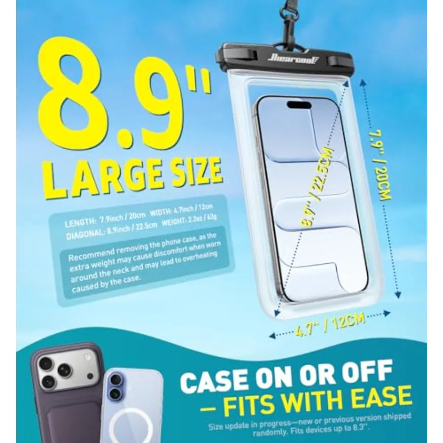 Waterproof Phone Pouch, Waterproof Phone Case with Crossbody Lanyard Compatible for iPhone 17 16 15 14 13 Pro Max Up to 8.9", C