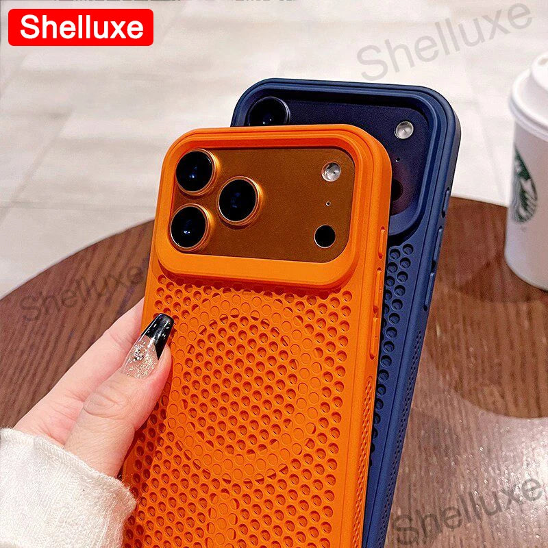 For iPhone17 Cooling Case Shelluxe Breathable Mesh PC Hard Cases For iPhone 17 16 15 14 Plus 13 12 Pro Max Magnetic Phone Cover