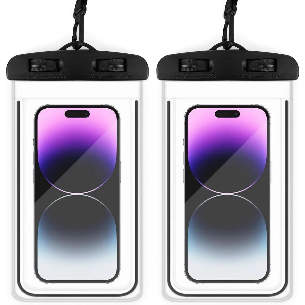 Two Pack Waterproof Phone Pouches - Essential Cell Phone Cases for Beach, Vacation, and Water Activities