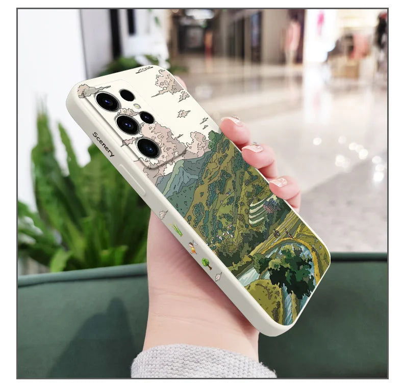 Pastoral Scenery Phone Case For Samsung Galaxy S25FE S24 S23 S22 S21 S20 S10 S10E S9 Ultra Plus FE Note 20 Ultra 10 9 Plus Cover