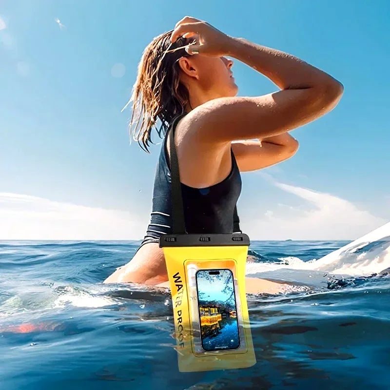 HAISSKY 1.8L Mobile Phone Waterproof Pouch For iPhone 17 16 Pro Max 15 Plus 16E Swimming Rafting Boating Beach Crossbody Bags