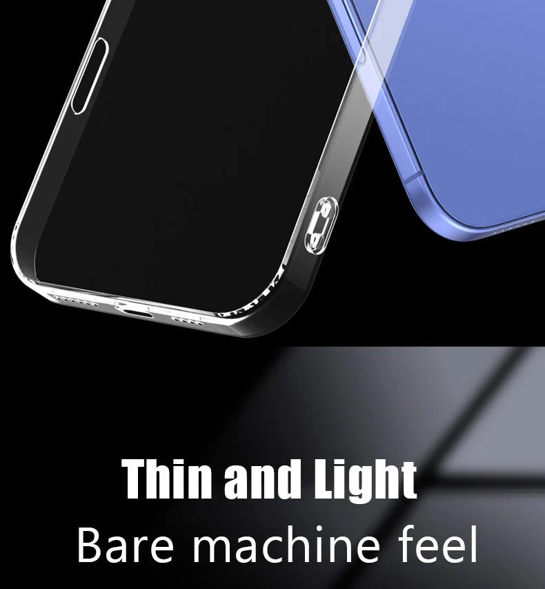 Clear Silicone Phone Case For iPhone 17 16 Pro Max 17 Air 16E Soft Back Cover For iPhone 15 14 11 12 13 Pro Max Mini Plus Case
