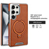 360 Rotating Bracket Leather Phone Case for Samsung Galaxy S25 Ultra S24 S23 S22 S25EDGE Magnetic Charging Kickstand Back Cover