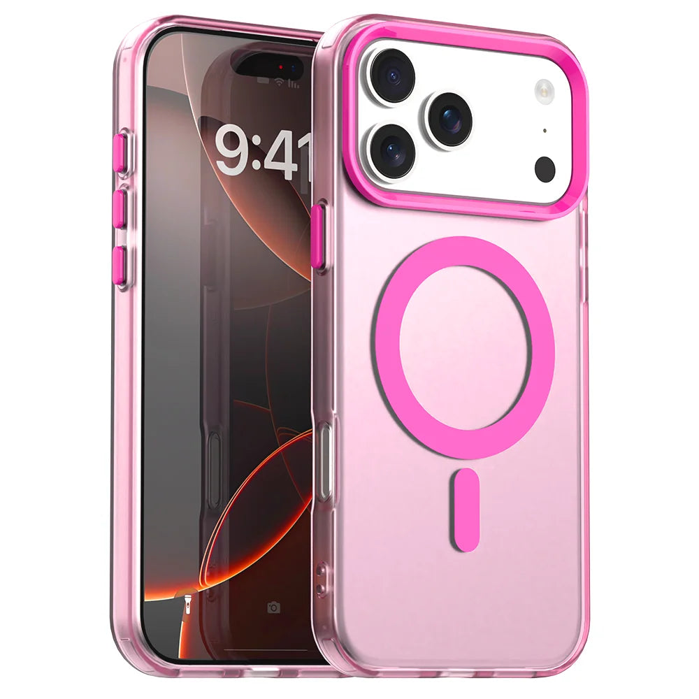 Matte Clear For Magsafe Wireless Charge Case for iPhone 17 Air 16 15 14 Plus 13 12 Pro Max Military Shockproof Candy Color Cover