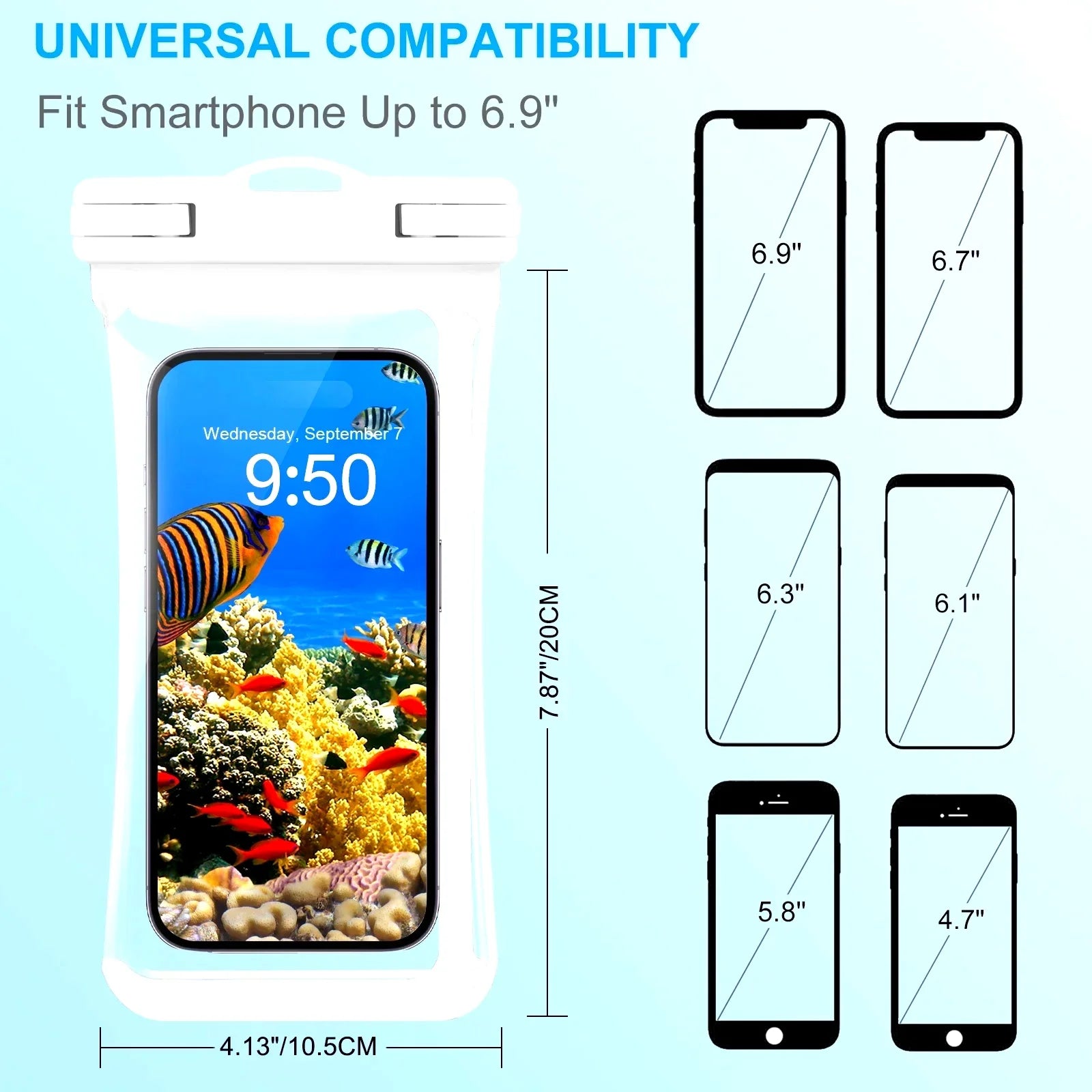 HAISSKY Mix Color Clip Mobile Phone Waterproof Pouch For iPhone 17 16 15 Pro Max 14 Plus 16E 13  Sensitive Press Swimming Bags