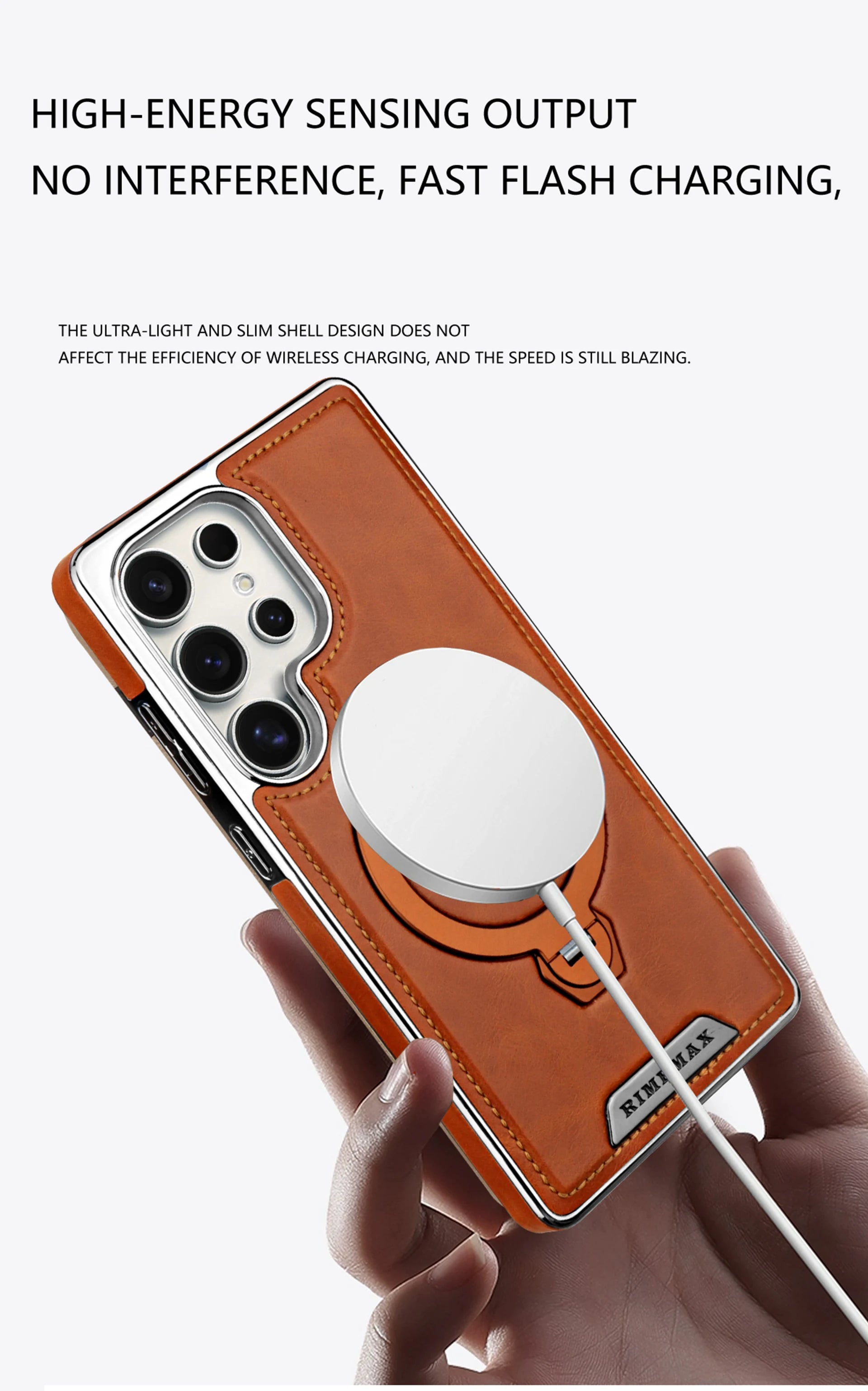 360 Rotating Bracket Leather Phone Case for Samsung Galaxy S25 Ultra S24 S23 S22 S25EDGE Magnetic Charging Kickstand Back Cover
