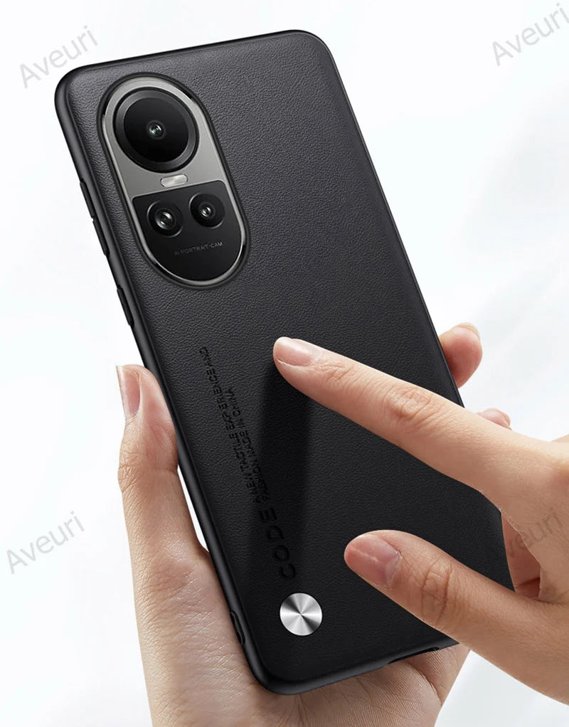 Luxury PU Leather Case For OPPO Reno 10 Pro 10Pro Back Cover Matte Silicone Protection Phone Case For OPPO Reno 10 5G Reno10 Pro