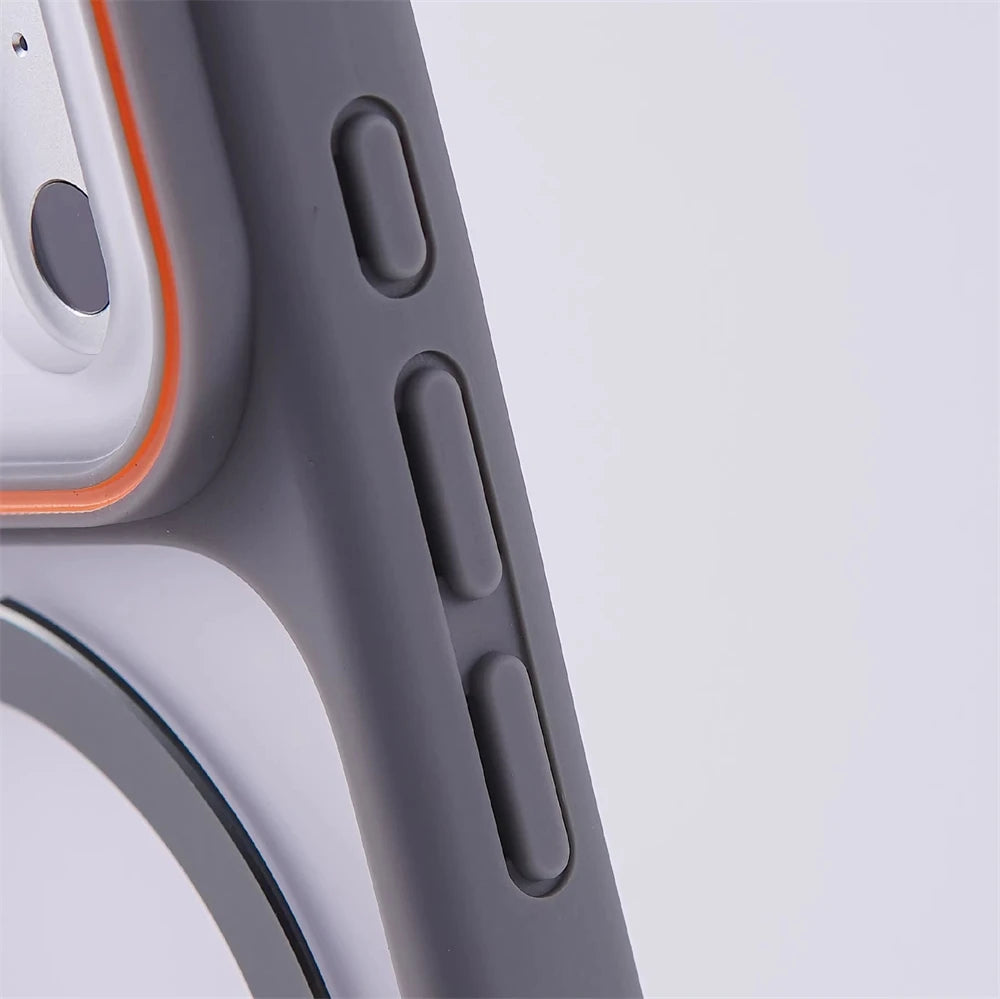 Luxury Matte Translucent Ring Bracket for Magsafe Case for IPhone 17 16 13 12 Pro Max 15 14 Plus Magnetic Wireless Charge Cover