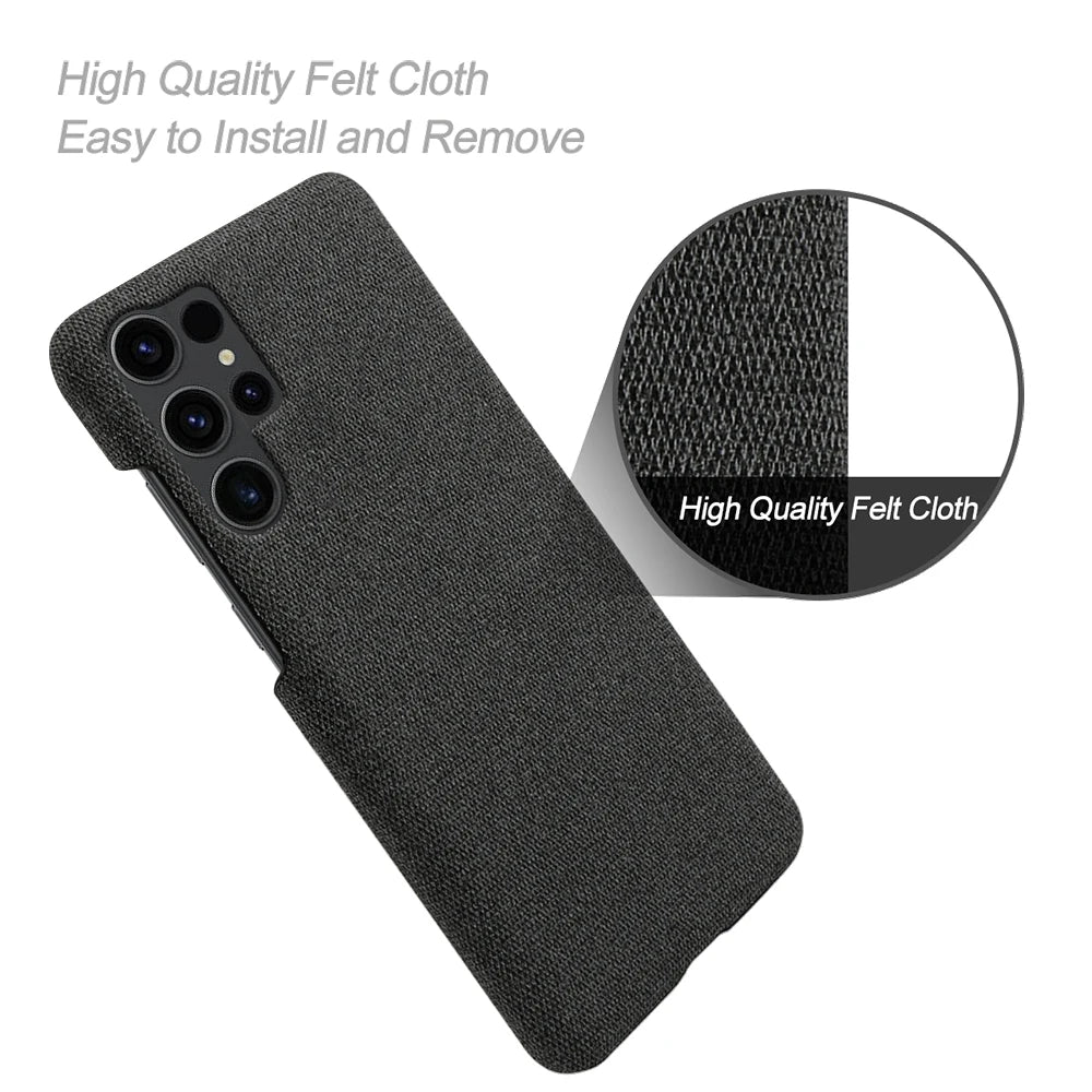 For Samsung Galaxy S24 Ultra S23+ S22Plus S21 S20 FE S10 S9 Case Luxury Fabric Cover For Galaxy Note 20 10 9 8 Cloth Capa Case