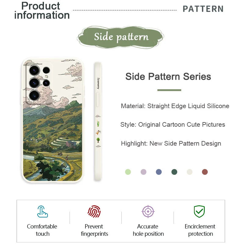 Pastoral Scenery Phone Case For Samsung Galaxy S25FE S24 S23 S22 S21 S20 S10 S10E S9 Ultra Plus FE Note 20 Ultra 10 9 Plus Cover
