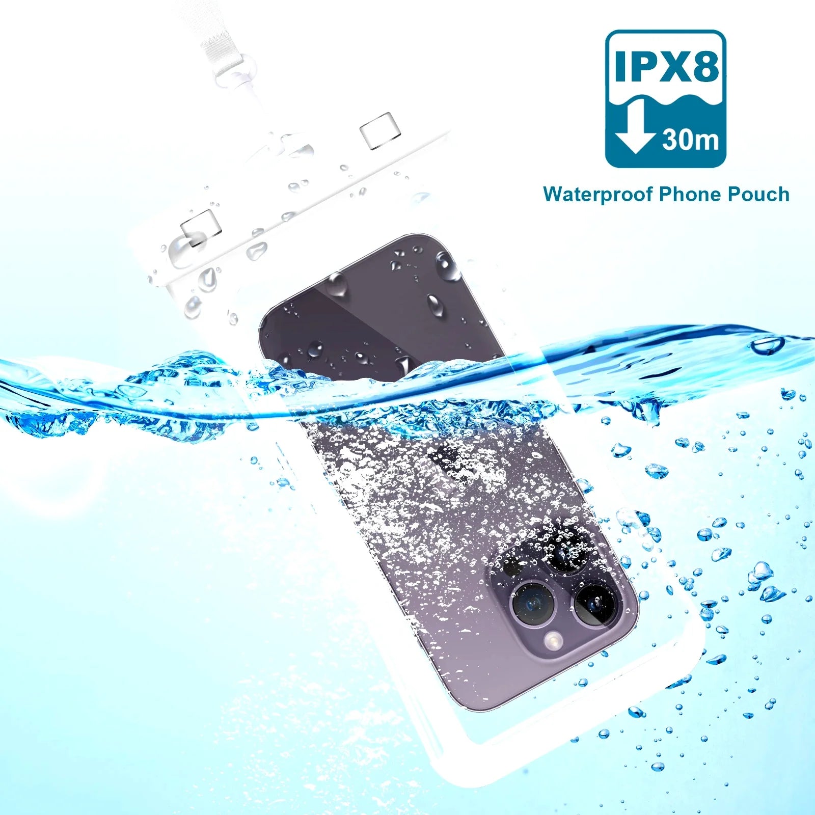 HAISSKY Mix Color Clip Mobile Phone Waterproof Pouch For iPhone 17 16 15 Pro Max 14 Plus 16E 13  Sensitive Press Swimming Bags