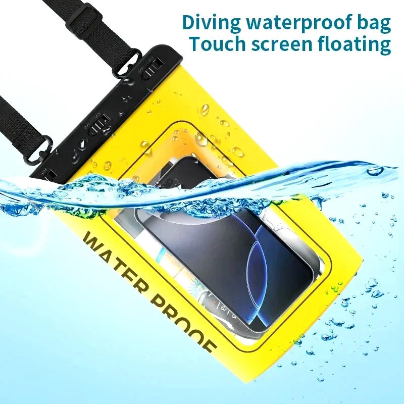 HAISSKY 1.8L Mobile Phone Waterproof Pouch For iPhone 17 16 Pro Max 15 Plus 16E Swimming Rafting Boating Beach Crossbody Bags