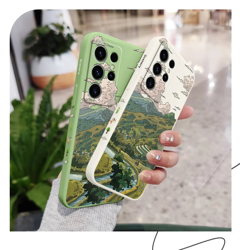 Pastoral Scenery Phone Case For Samsung Galaxy S25FE S24 S23 S22 S21 S20 S10 S10E S9 Ultra Plus FE Note 20 Ultra 10 9 Plus Cover