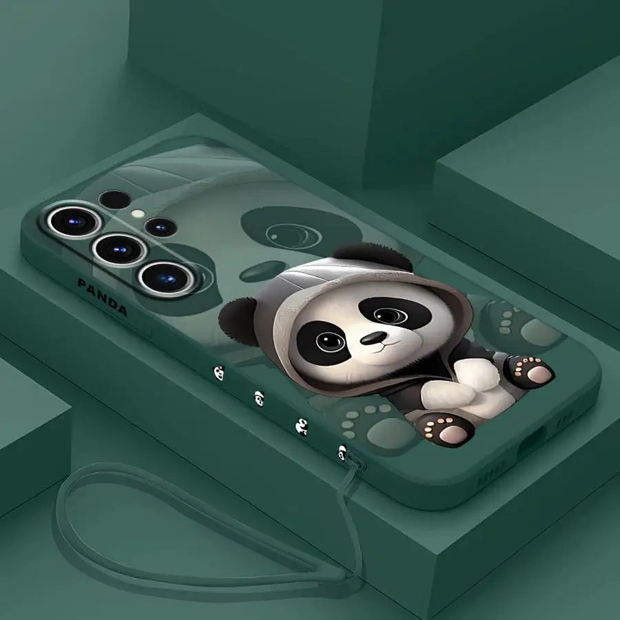 Cute Panda Phone Case for Samsung Galaxy S21 Plus S23 Ultra 5G S20 FE S24 Ultra S22 S22 Plus S22 Note 20 10 S10 Soft Cover