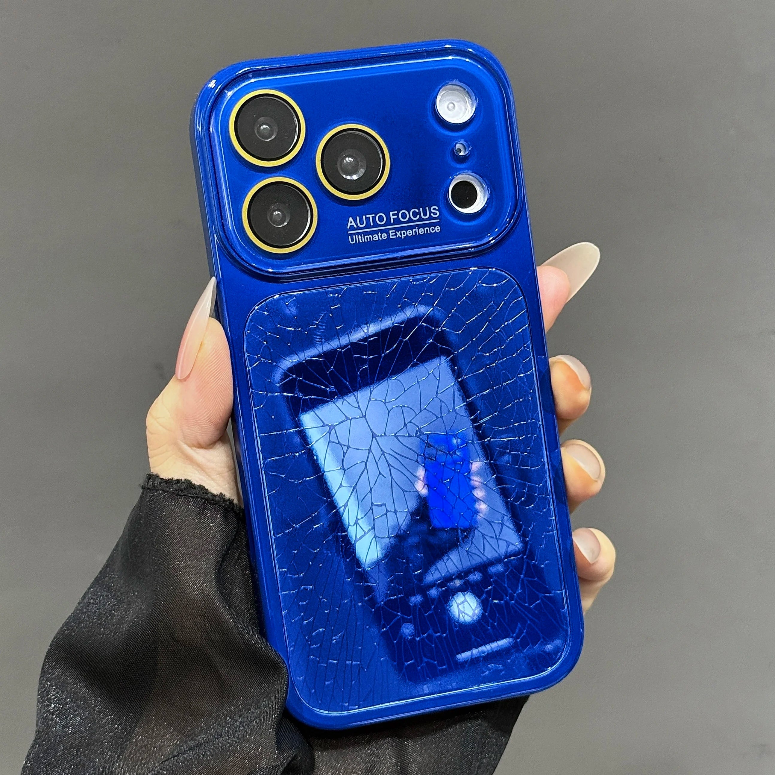 Large Window Broken Glass Texture Phone Case for iPhone 13 14 15 16 17 Pro Max Lens Film Protective Phone Cover Luxury Shell
