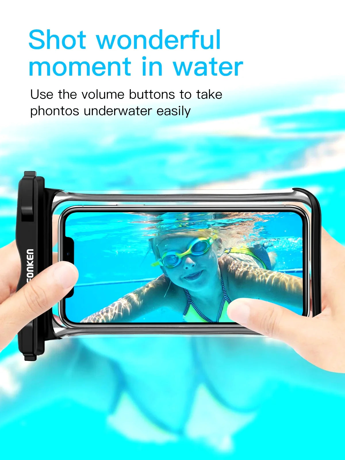 FONKEN Full View Waterproof Case for Phone Underwater Snow Rainforest Transparent Dry Bag Swimming Pouch Big Mobile Phone Covers