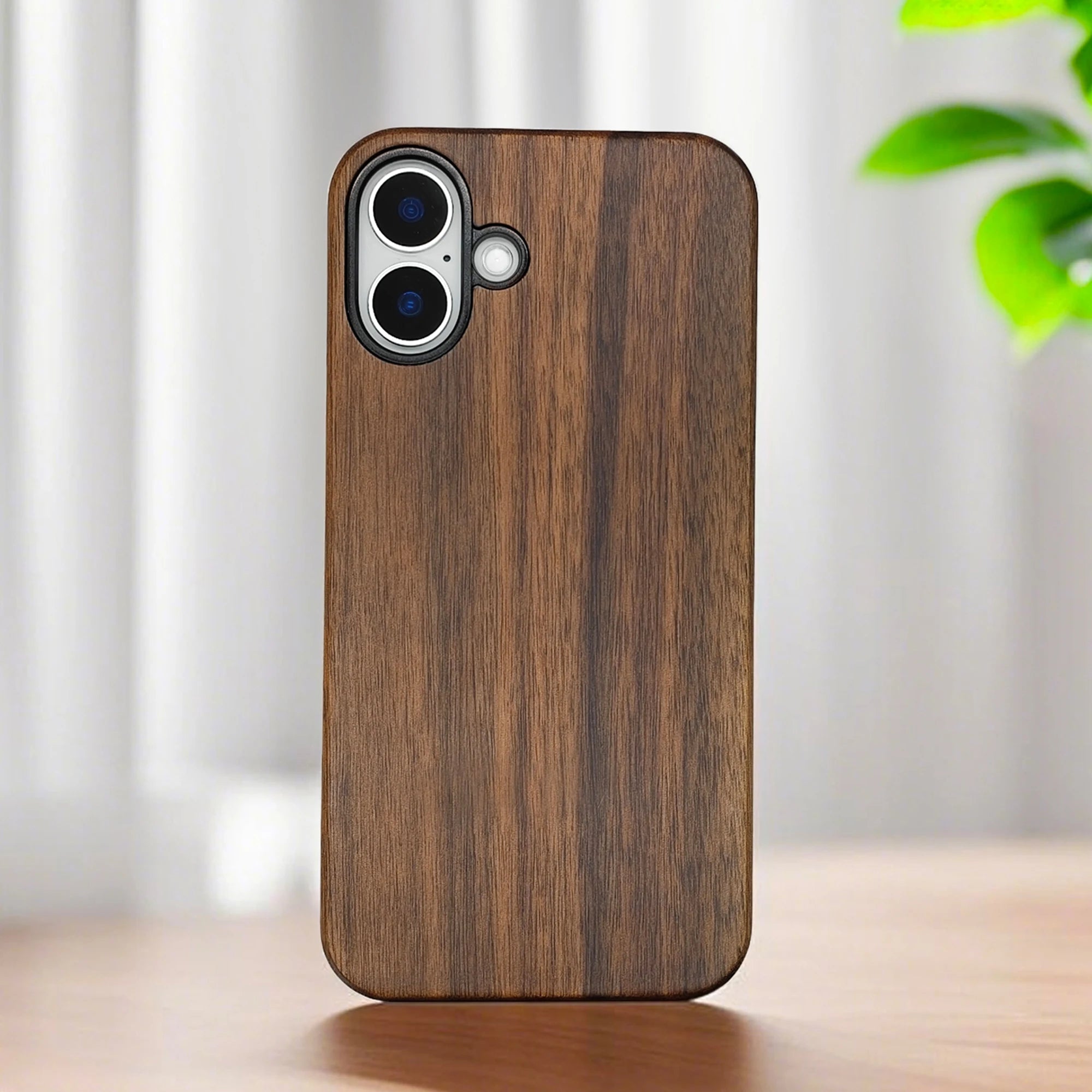 Luxury Shockproof Nature Walnut Wood Phone Case for iPhone 16, 16 Pro, 16 Pro Max Waterproof Cases Cover