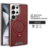 360 Rotating Bracket Leather Phone Case for Samsung Galaxy S25 Ultra S24 S23 S22 S25EDGE Magnetic Charging Kickstand Back Cover